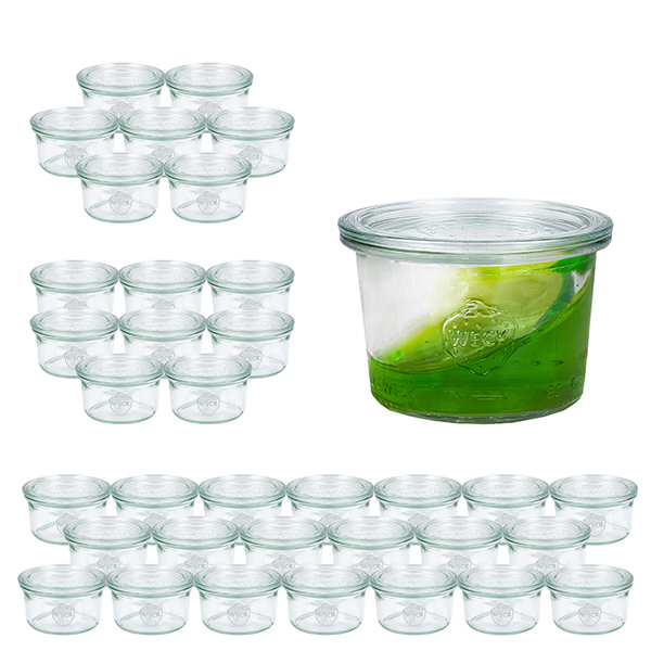Sæt med 36 Weck 80 ml Briller med 36 glaslåg Sæt med 36 Weck 80 ml Briller med 36 glaslåg