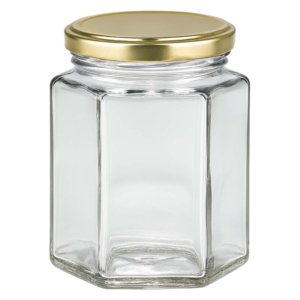 250 g honningglas med gyldent låg BasicSeal UNiTWIST
