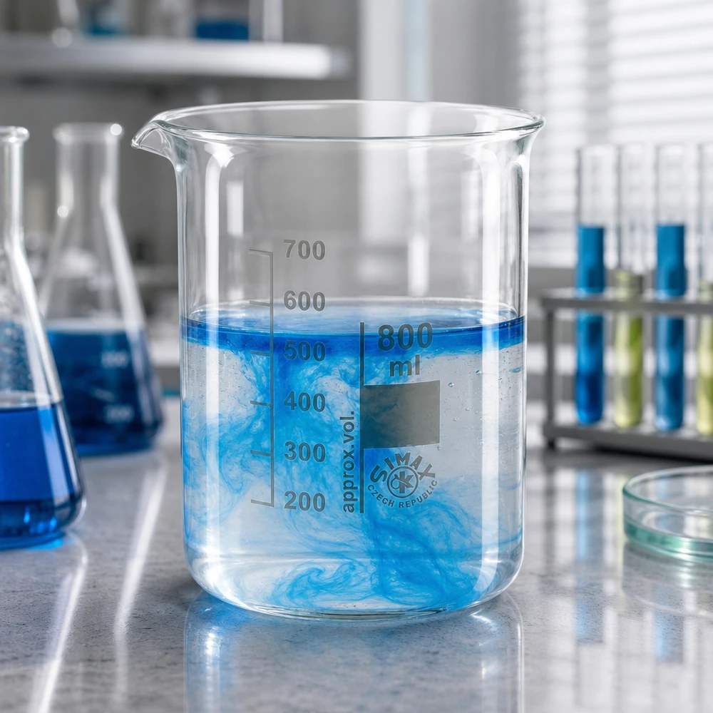 Bægerglas 800 ml borosilikatglas, lav form Borosilikatglasbæger 800 ml lav form med stabil konstruktion til professionelt laboratoriearbejde