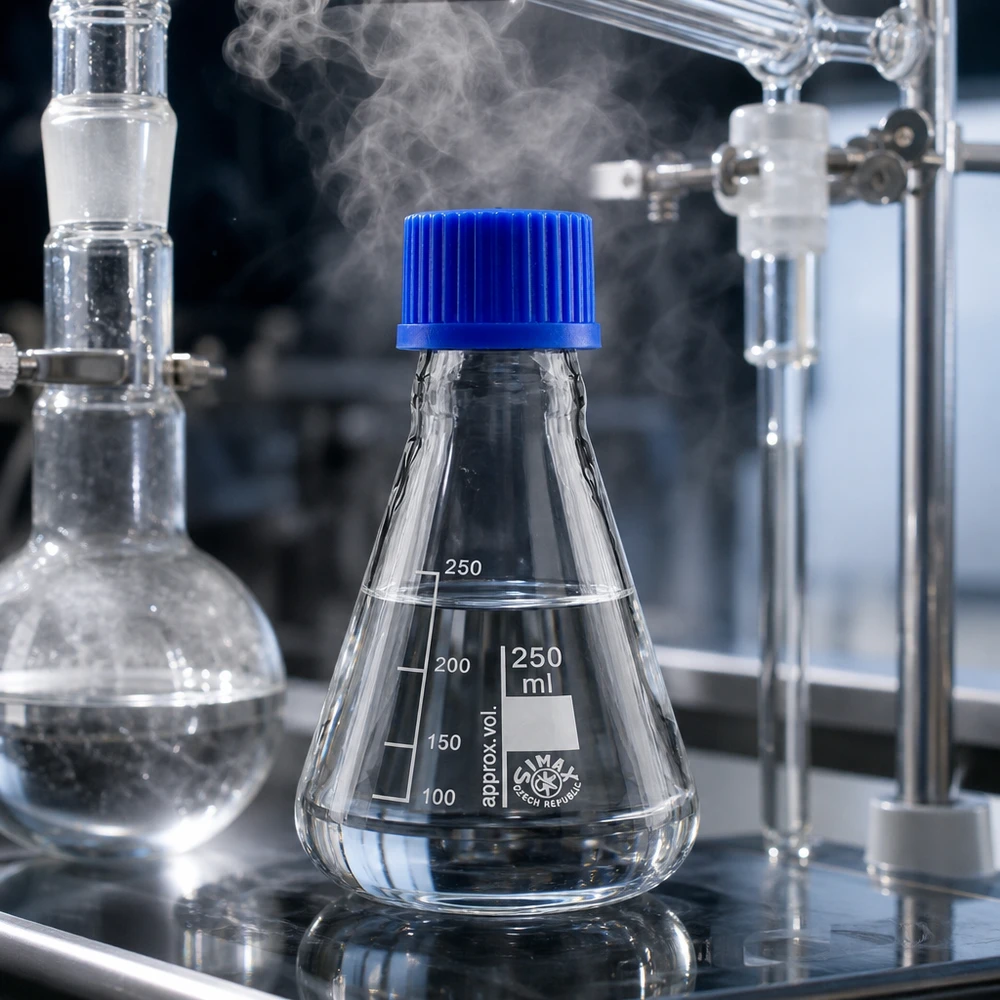 Erlenmeyer-kolbe 250 ml med skruelåg Erlenmeyer-kolbe 250 ml med praktisk milliliterskala til præcis volumenbestemmelse i laboratoriet