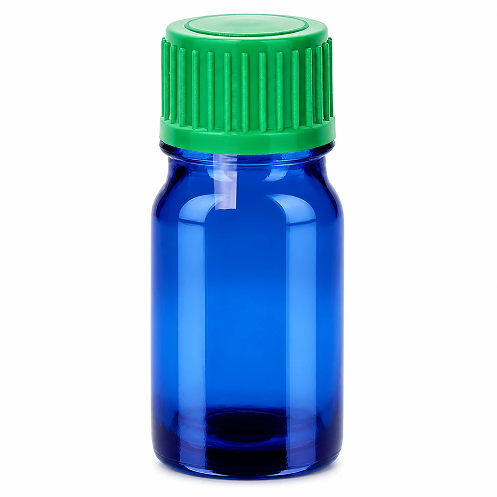 5 ml Dropperflaske 0,8 mm grøn STD BlueLine UT18/5 5 ml dråbeflaske blå med grøn hætte til præcis dosering af væsker