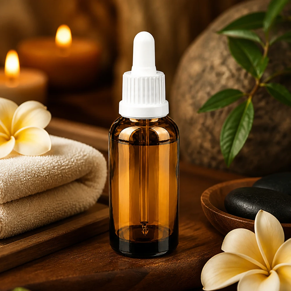 30 ml pipetteflaske hvid OV BrownLine UT18/30 Kompakt 30 ml glasflaske med pipette, ideel til kosmetik og wellness.