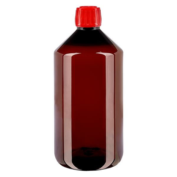PET-flaske 750 ml med rød hætte OV PET-flaske 750 ml med rød hætte OV
