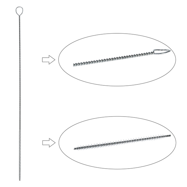 Rund rengøringsbørste størrelse S med øsken ?4 mm. Ideel til rengøring af pipetter og tragte. Fremstillet af nylonbørster. 27 cm samlet længde. Rund rengøringsbørste størrelse S med øsken ?4 mm. Ideel til rengøring af pipetter og tragte. Fremstillet af nylonbørster. 27 cm samlet længde.