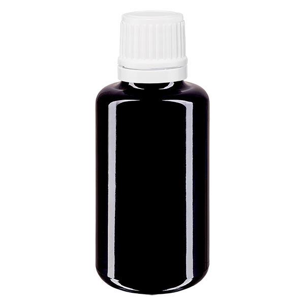 Apoteksflaske viol. 30ml dryp v. 1,2 mm hvid OV Apoteksflaske viol. 30ml dryp v. 1,2 mm hvid OV