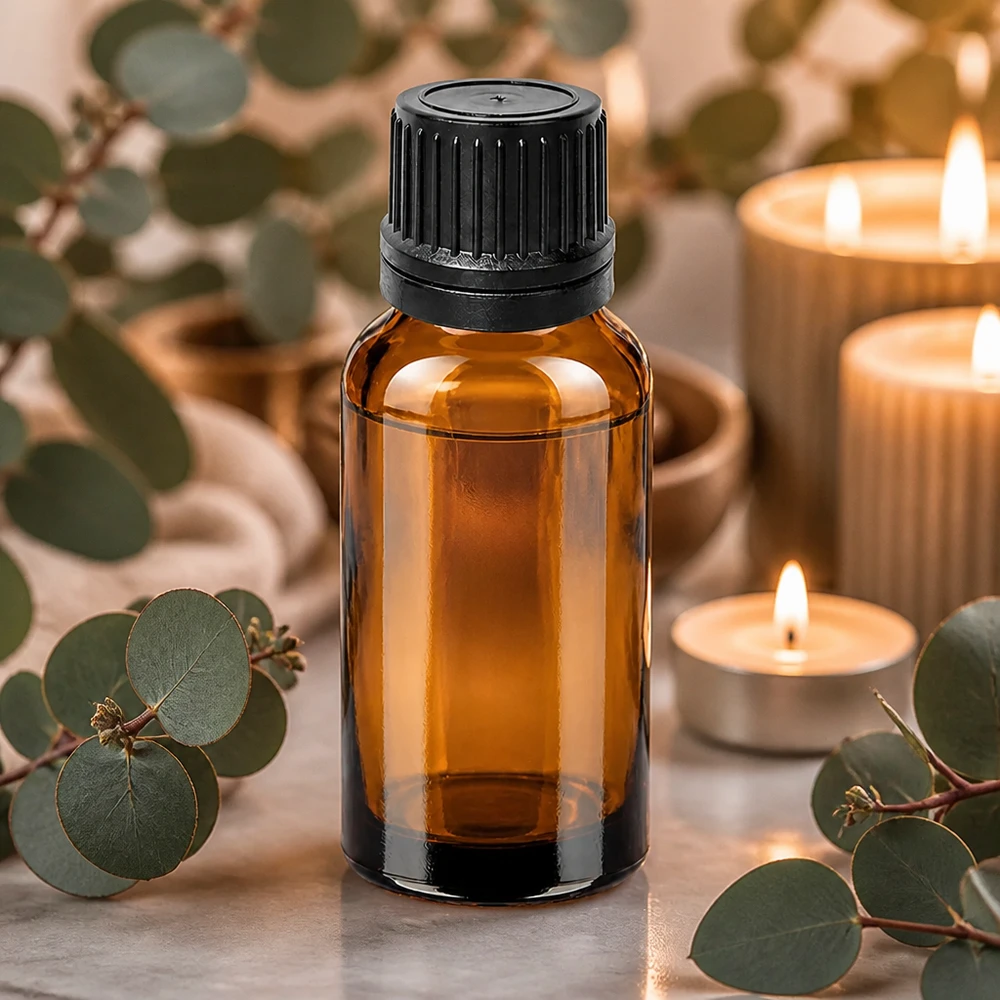 20 ml dråbeflaske 1 mm sort OV BrownLine UT18/20 20 ml dråbeflaske af høj kvalitet lavet af UV-beskyttende ravfarvet glas med sort hætte, der sikrer mod manipulation.