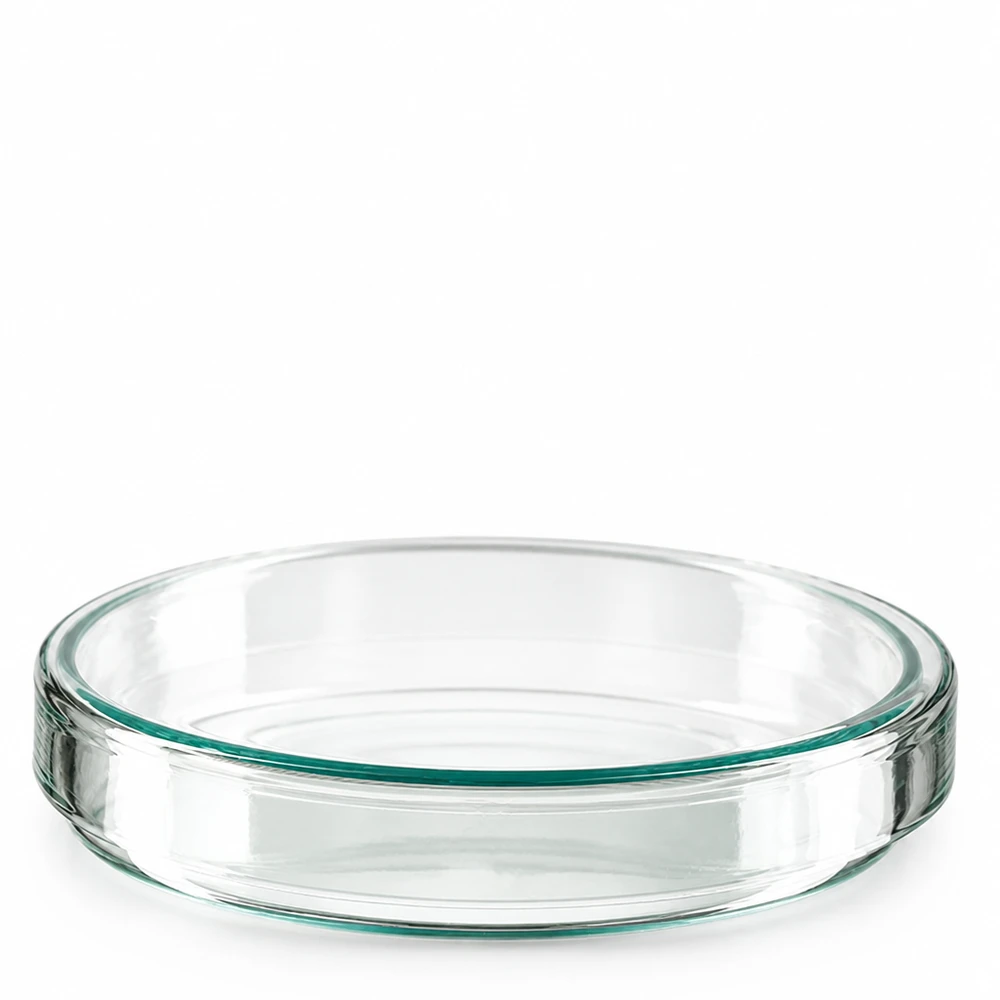 Petriskål 100x20mm glas Rund glas-Petriskål, 100 x 20 mm, med flad bund og glat kant