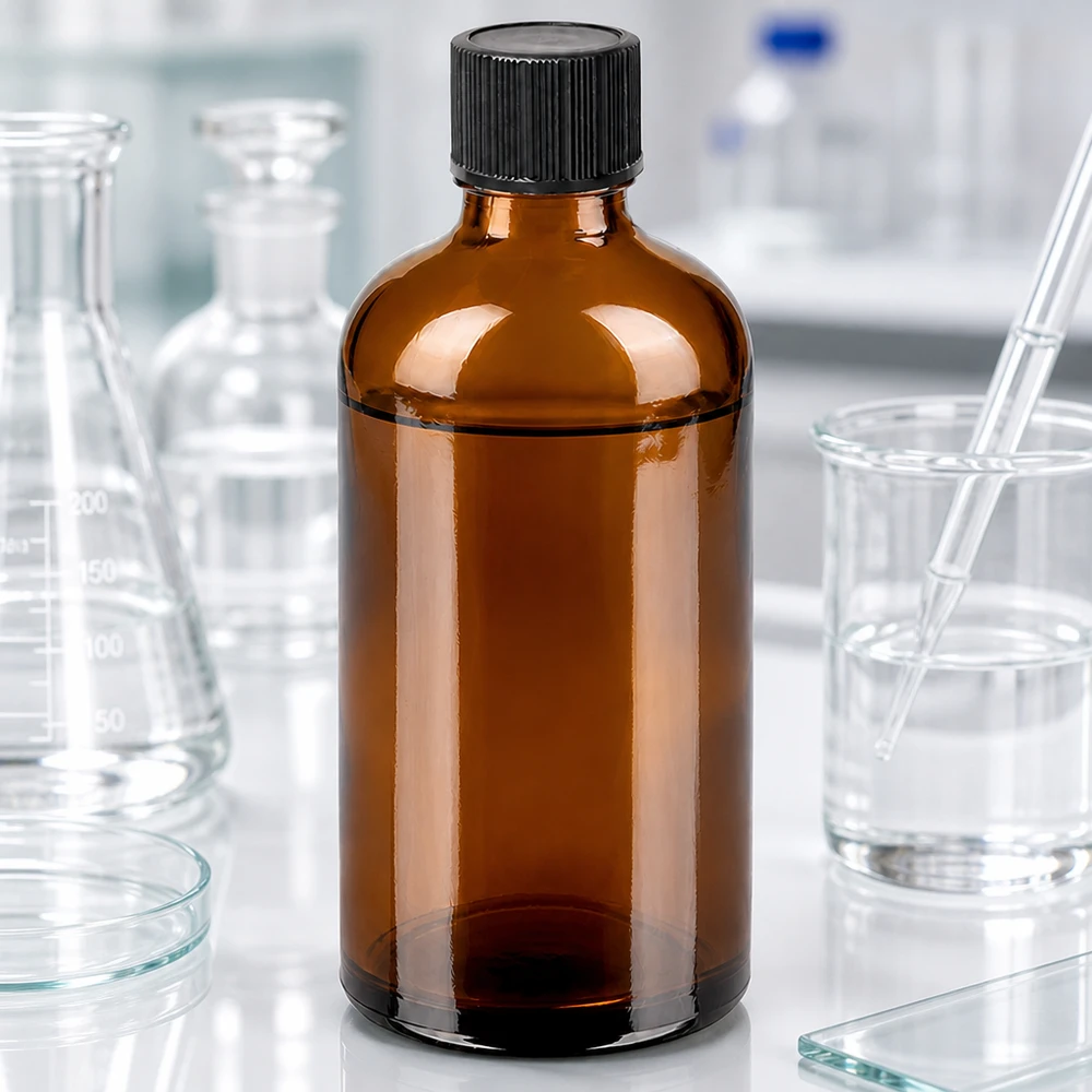 100 ml dråbeflaske 1 mm sort STD BrownLine UT18/100 Professionel 100 ml laboratorieflaske brun med præcis 1 mm dråbehætte til forskning
