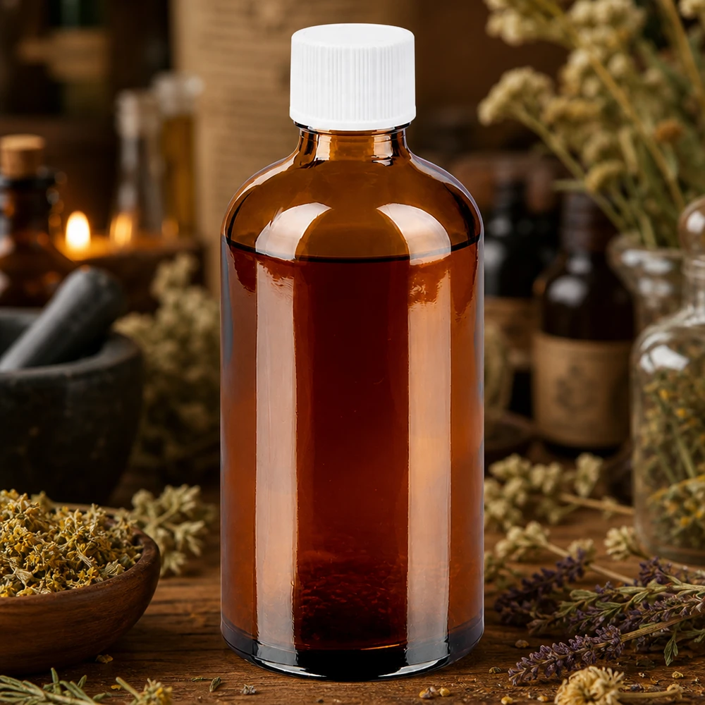 100 ml flaske 11 mm SV hvid STD BrownLine UT18/100 Lille 100 ml ravfarvet glasflaske med 11 mm skruegevind, ideel til dråber og ekstrakter