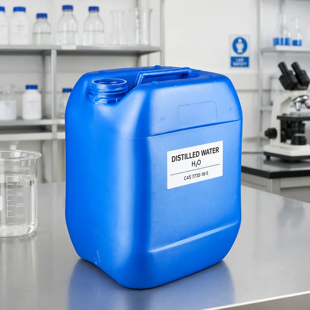 10 liters blå dunk uden låg til destilleret vand i laboratoriet