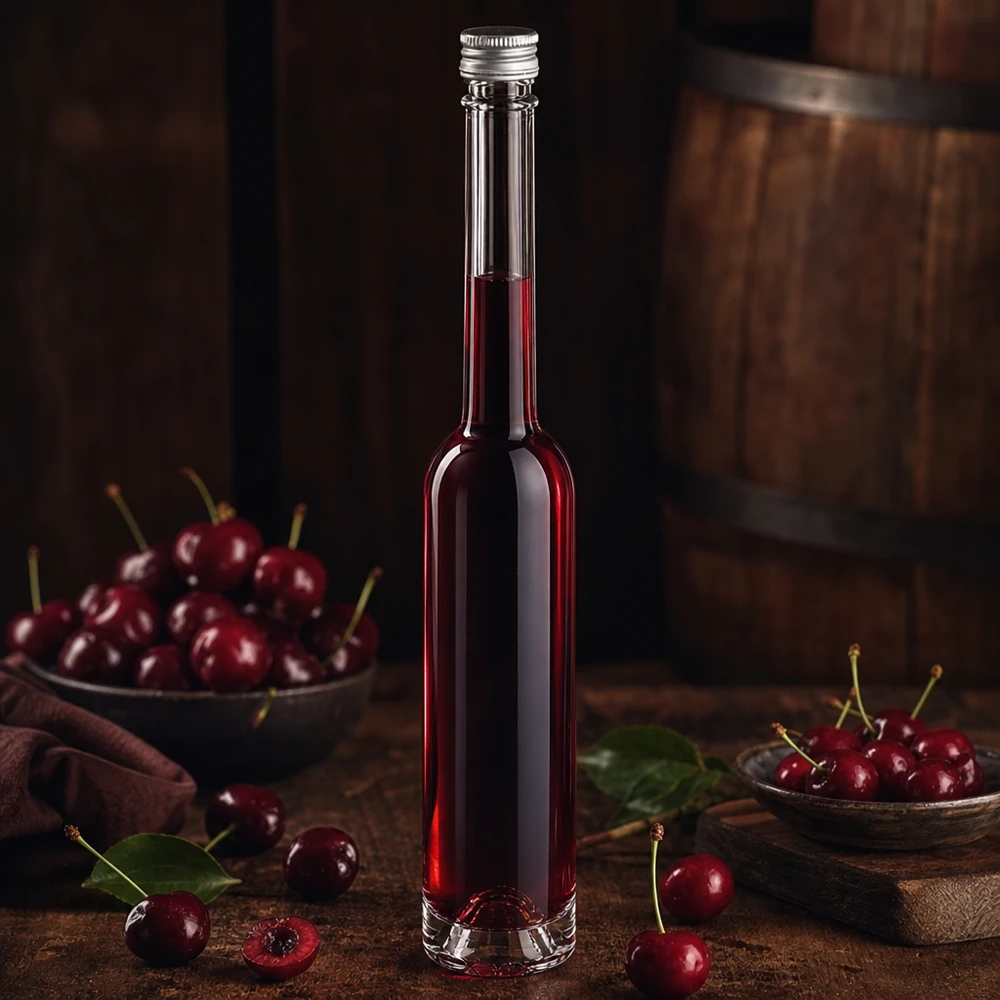 100 ml glasflaske Toni uden skruelåg UNiTWIST® 100 ml Toni-glasflaske med sølvskruelåg - ideel til hjemmelavet kirsebærlikør og frugtlikør
