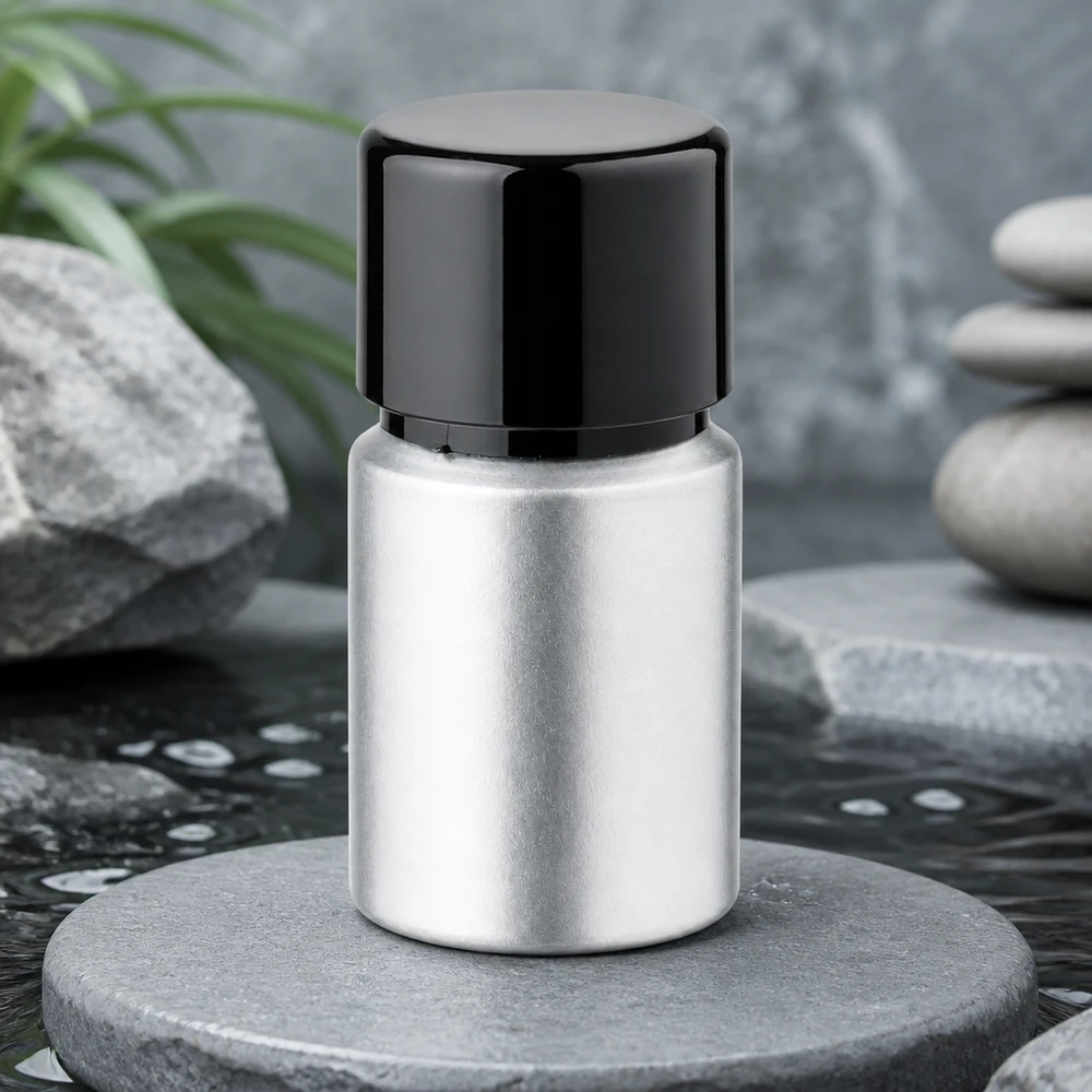 10 ml farvet aluminiumsflaske med skruelåg 10 ml farvet aluminiumsflaske med mat finish - ideel til parfume og aromaterapi