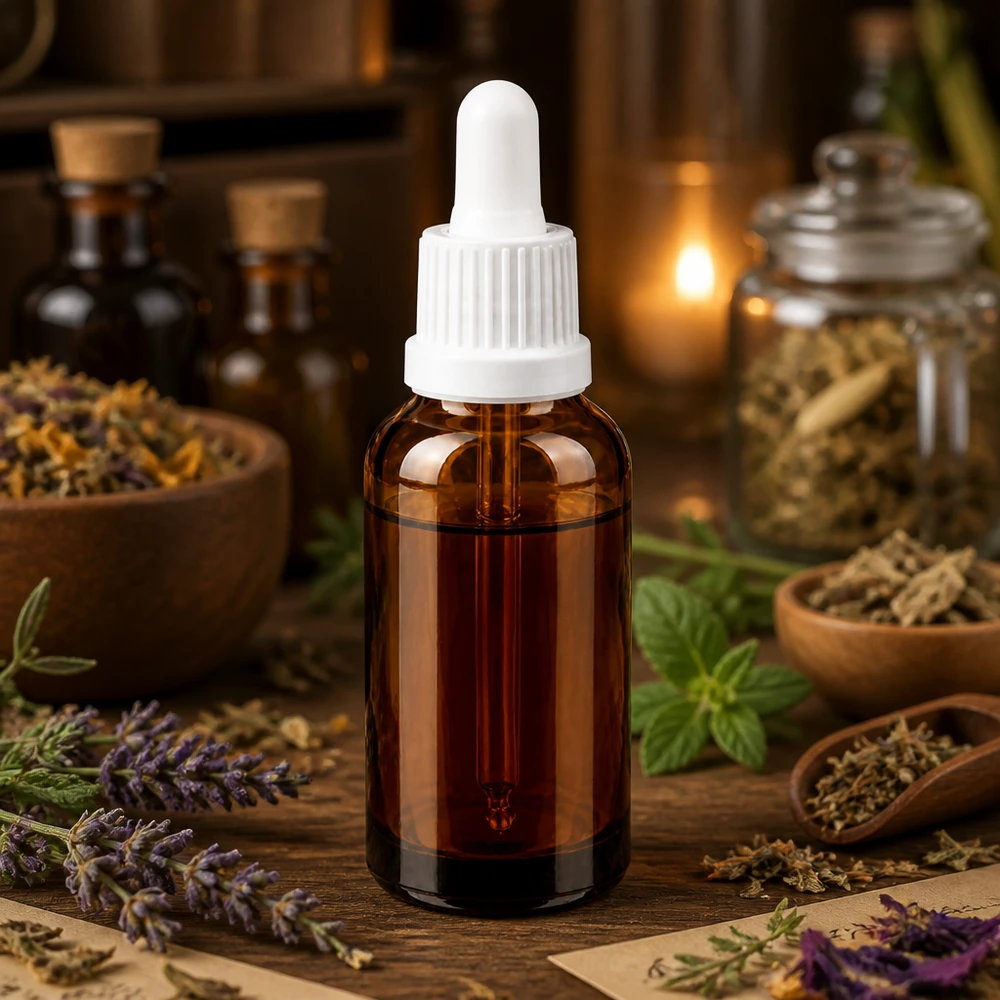 30 ml pipetteflaske hvid OV BrownLine UT18/30 Brun 30 ml glasflaske med praktisk dråbehætte til naturmedicin og tinkturer