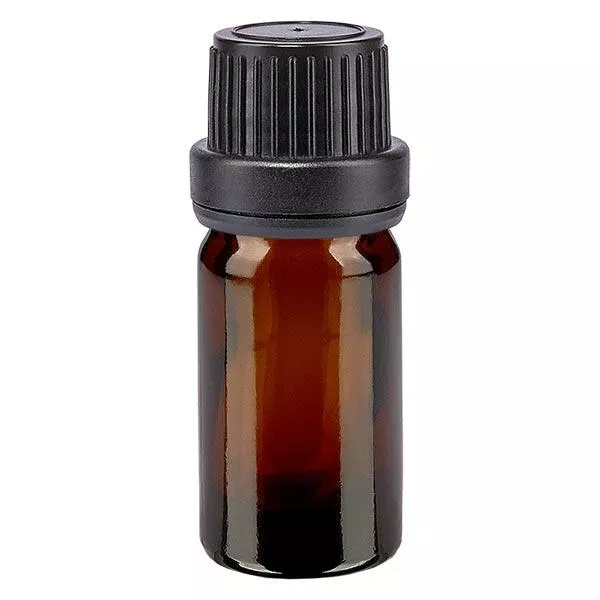 Apoteksflaske brun 5ml dryp v. Pr. 2mm sort OV