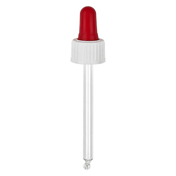 Pipettehætte hvid/rød DIN18, 78 mm pipettelængde som standard. Alkoholtæt. Til ApoGlas® 30 ml brun høj, blå, klar (+++); 50 ml klar (++) med 18 mm gevind. Pipettehætte hvid/rød DIN18, 78 mm pipettelængde som standard. Alkoholtæt. Til ApoGlas® 30 ml brun høj, blå, klar (+++); 50 ml klar (++) med 18 mm gevind.
