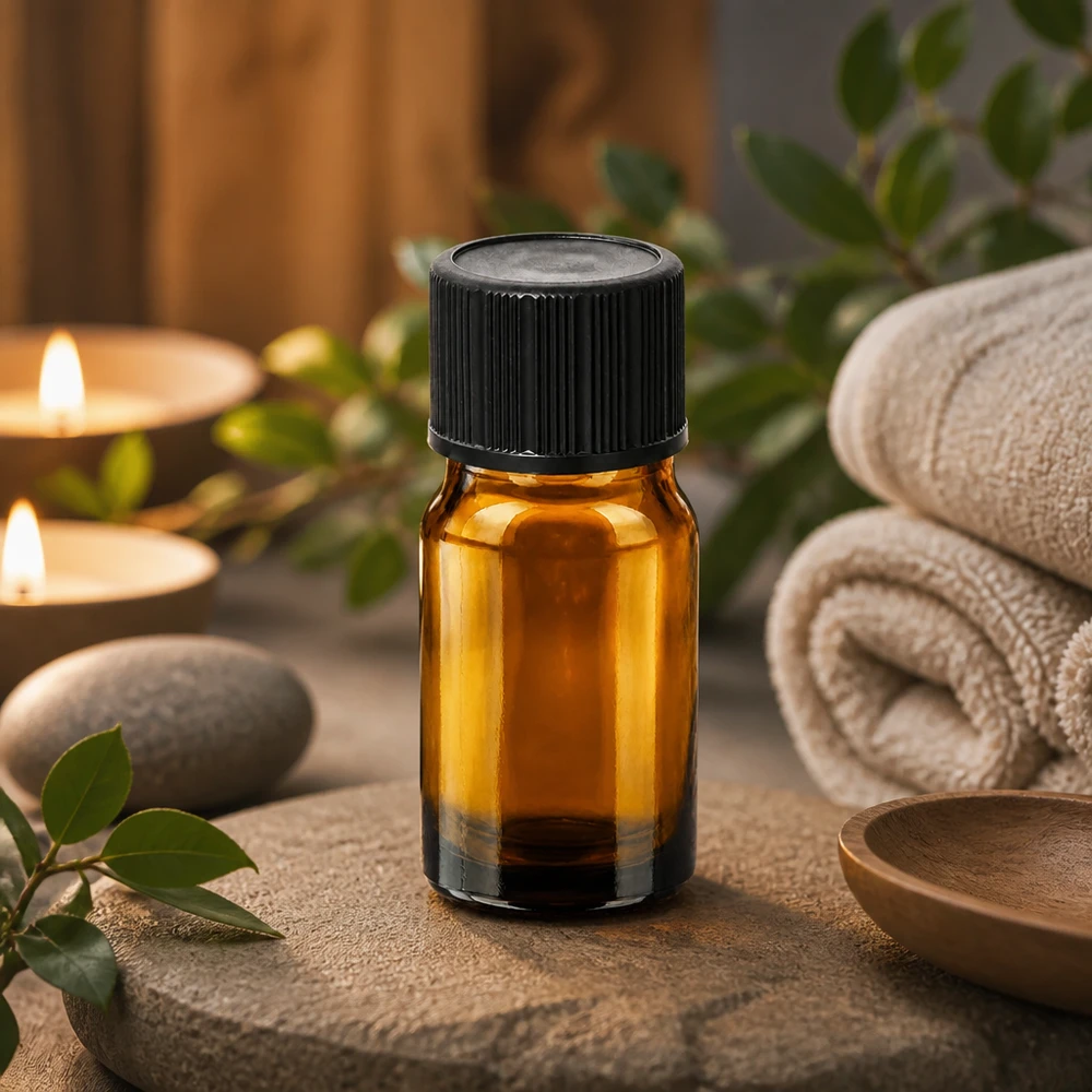 5ml Dropperflaske 1mm sort STD BrownLine UT18/5 Lille 5 ml ravfarvet glasflaske med sort hætte, ideel til aromaterapi og wellness
