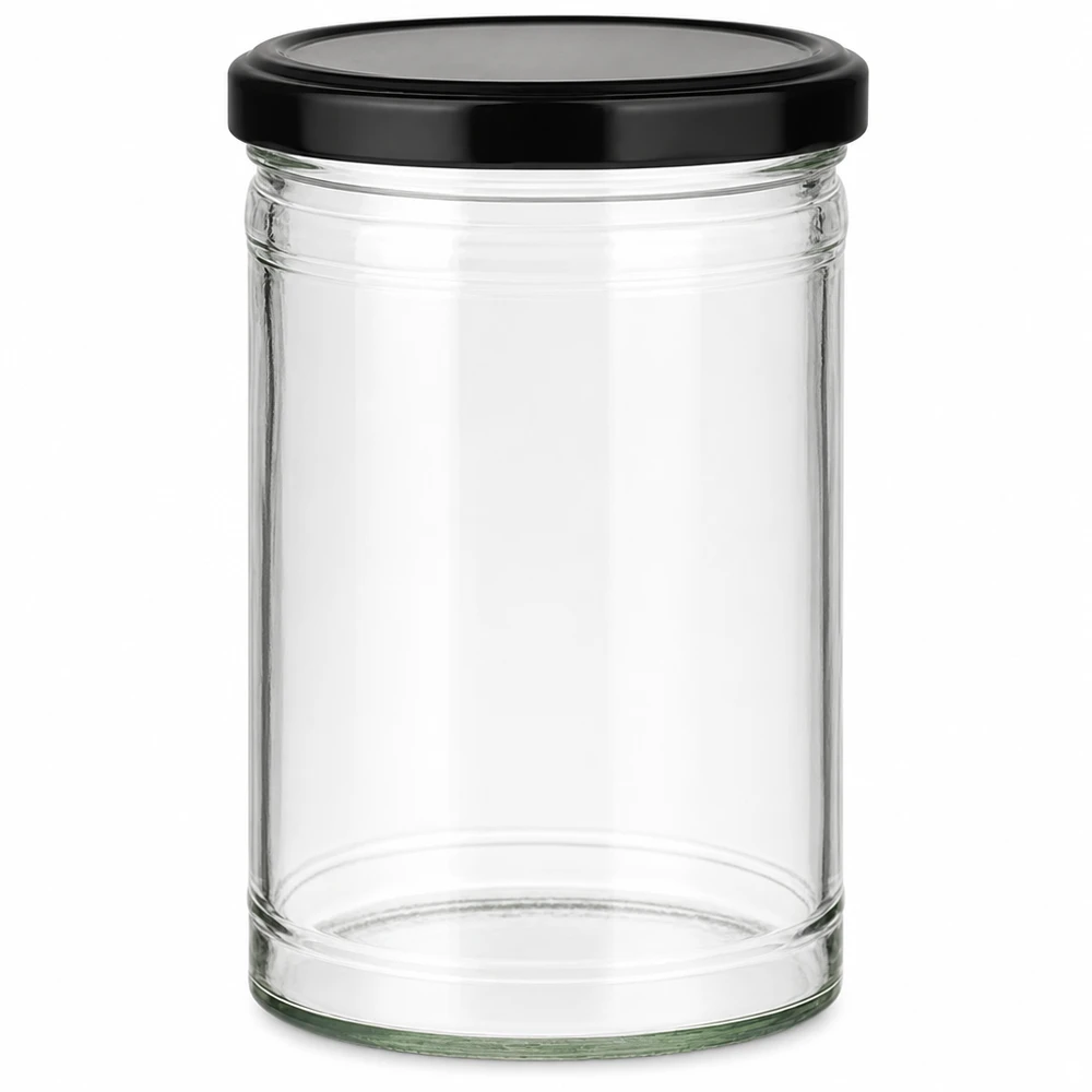 1053 ml Briller med BasicSeal-låg sort UNiTWIST Tom 1053 ml glaskrukke med sort BasicSeal-låg UN-certificeret til konservering og opbevaring