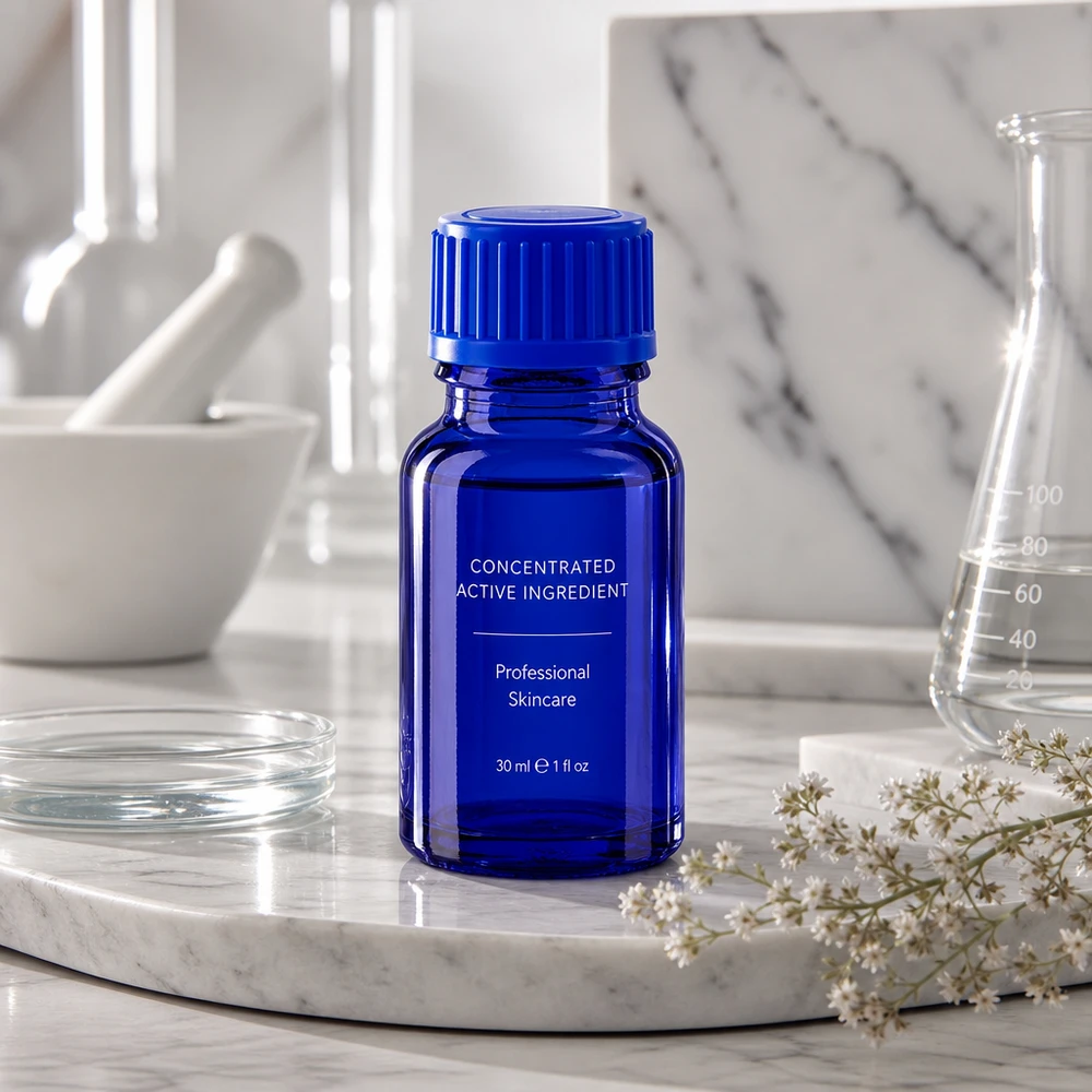 Professionel 10 ml laboratorieflaske i koboltblå til højkoncentrerede aktive ingredienser og serummer