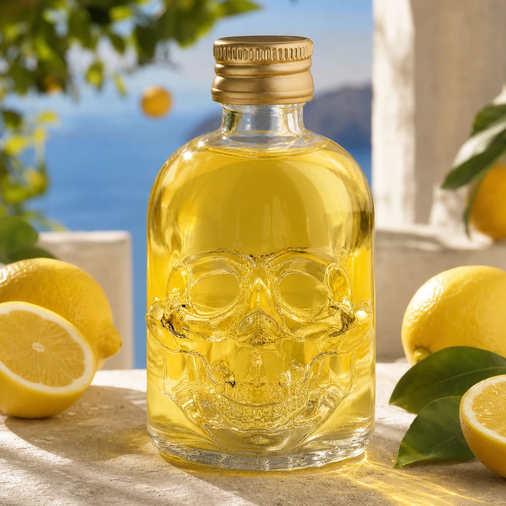 50 ml glasflaske »Hector« og skruelåg guld UNiTWIST® 50 ml kranieglasflaske Hector med UNiTWIST-guldhætte til førsteklasses drinks