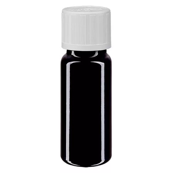 Apoteksflaske viol. 10ml skruelåg hvid KiSi St Apoteksflaske viol. 10ml skruelåg hvid KiSi St