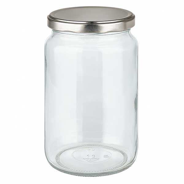 795 ml rund krukke med BasicSeal-låg sølv UNiTWIST
