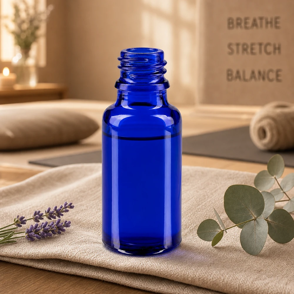 Dropperflaske 20 ml DIN 18 BLÅT GLAS Kompakt 20 ml blå glasflaske ApoGlas ideel til naturkosmetik og hjemmelavede serummer