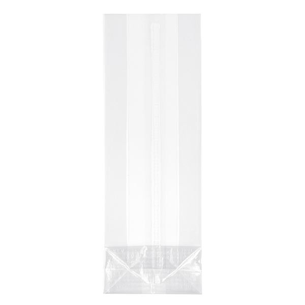 Bundpose med forseglet søm (pakke med 100) 100x200mm. Fremstillet af klar PP. Fødevaresikker. Med blokbund og forseglet søm. 40 µm tyk.