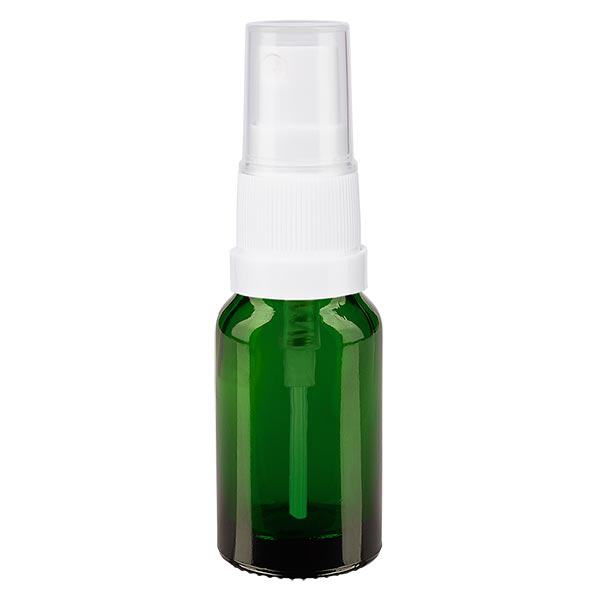 Apotekerflaske grøn 10ml spraytop hvid