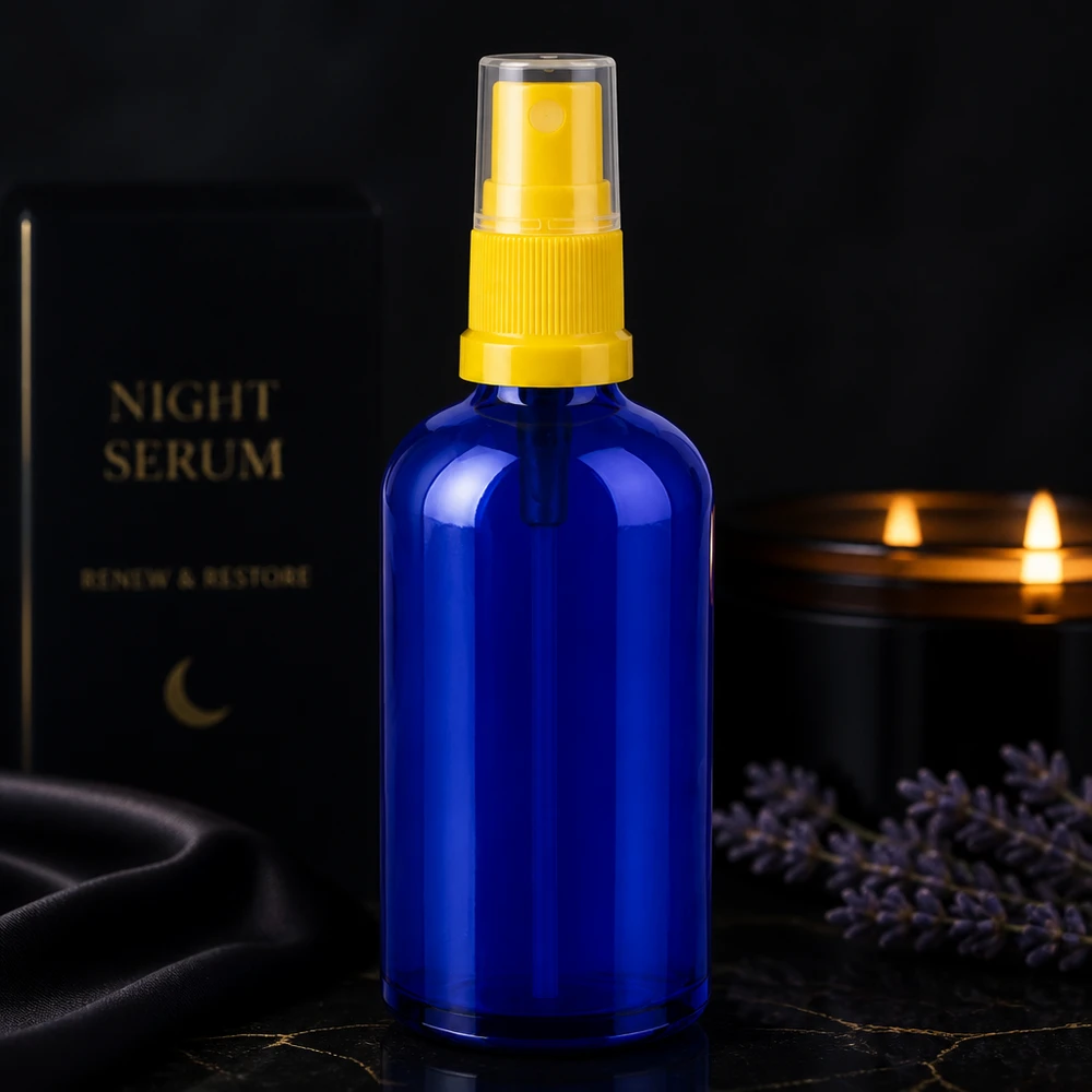 Robust 100 ml glasflaske med spraypumpe til præcis dosering af serum og essenser
