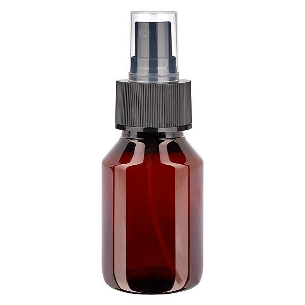 PET-flaske 50 ml med forstøver sort PET-flaske 50 ml med forstøver sort