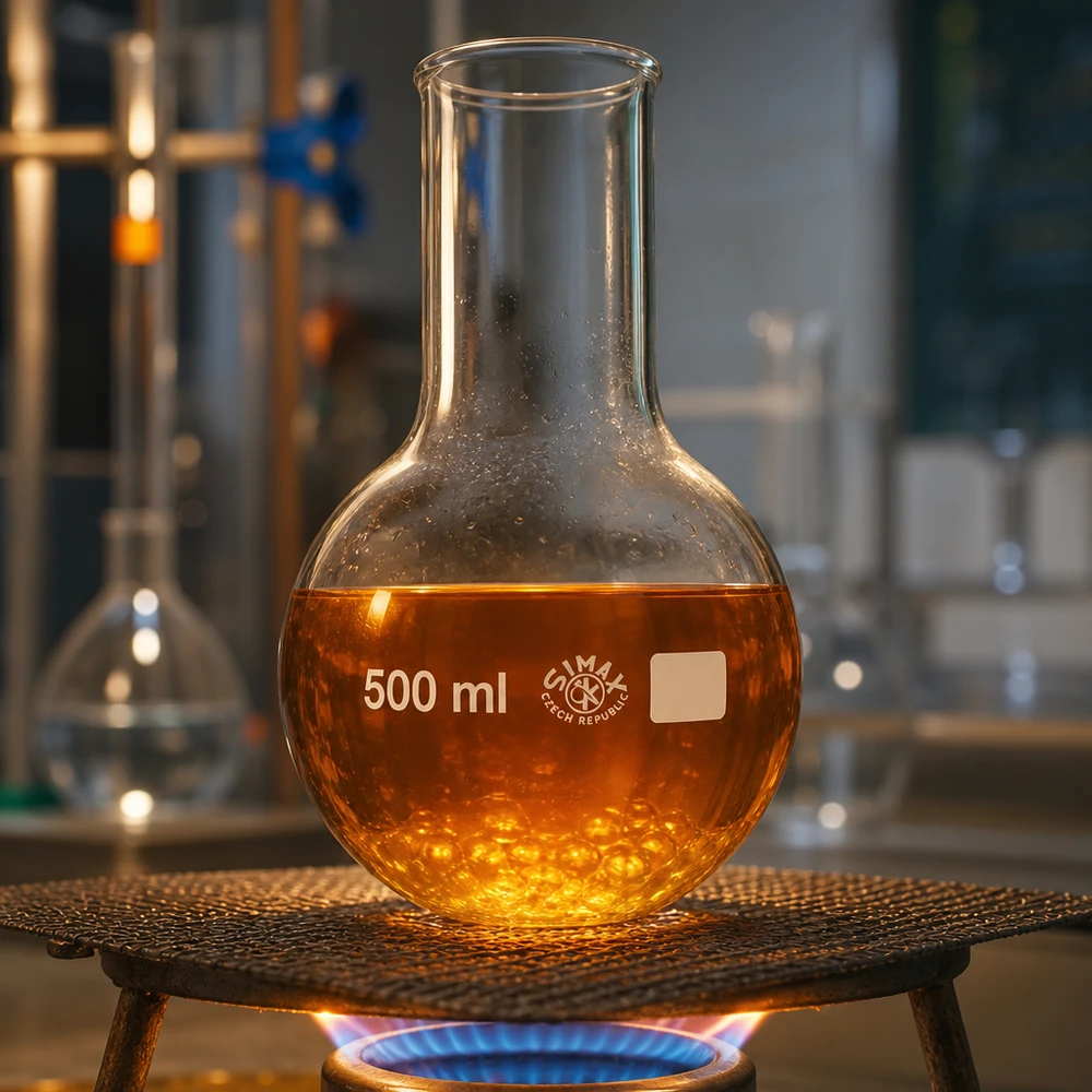 Kolbe med rund bund 500 ml bred hals Rundbundet kolbe 500 ml med bred hals og elegant design til professionelt laboratorieudstyr