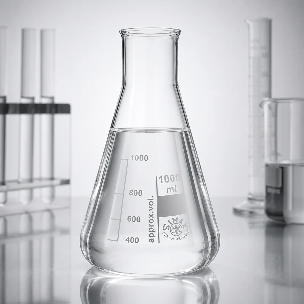 Erlenmeyer-kolbe 100 ml med bred hals Gennemsigtig Erlenmeyer-kolbe med bred hals på 100 ml lavet af glas i høj kvalitet til kemiske eksperimenter