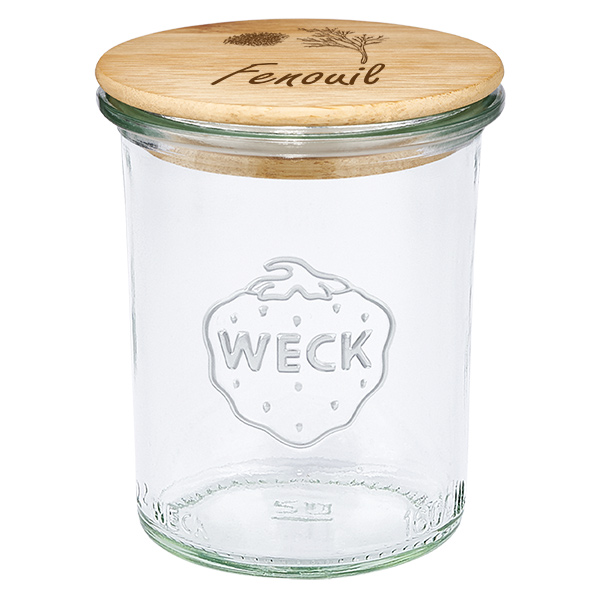 Træcover "Fenouil" med glas på fod WECK 160ml Træcover "Fenouil" med glas på fod WECK 160ml