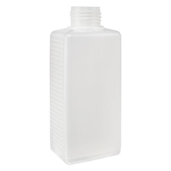 250 ml firkantet flaske HDPE natur, uden låg 250 ml firkantet flaske HDPE natur, uden låg