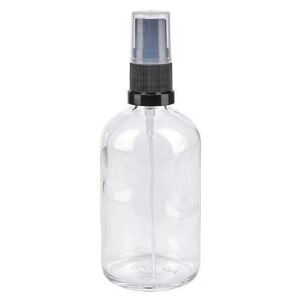 Apotekerflaske klar 100 ml spraytilbehør sort Apotekerflaske klar 100 ml spraytilbehør sort