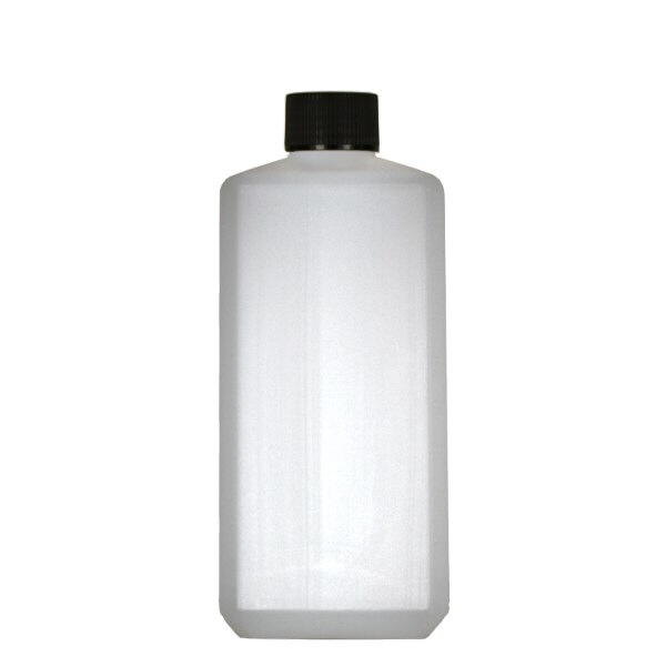 500 ml firkantet flaske PE natur, med låg 500 ml firkantet flaske PE natur, med låg