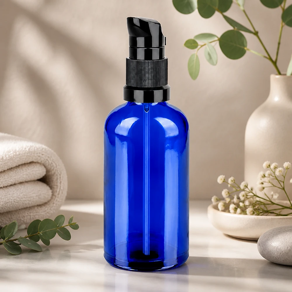 100 ml pumpeflaske sort STD BlueLine UT18/100