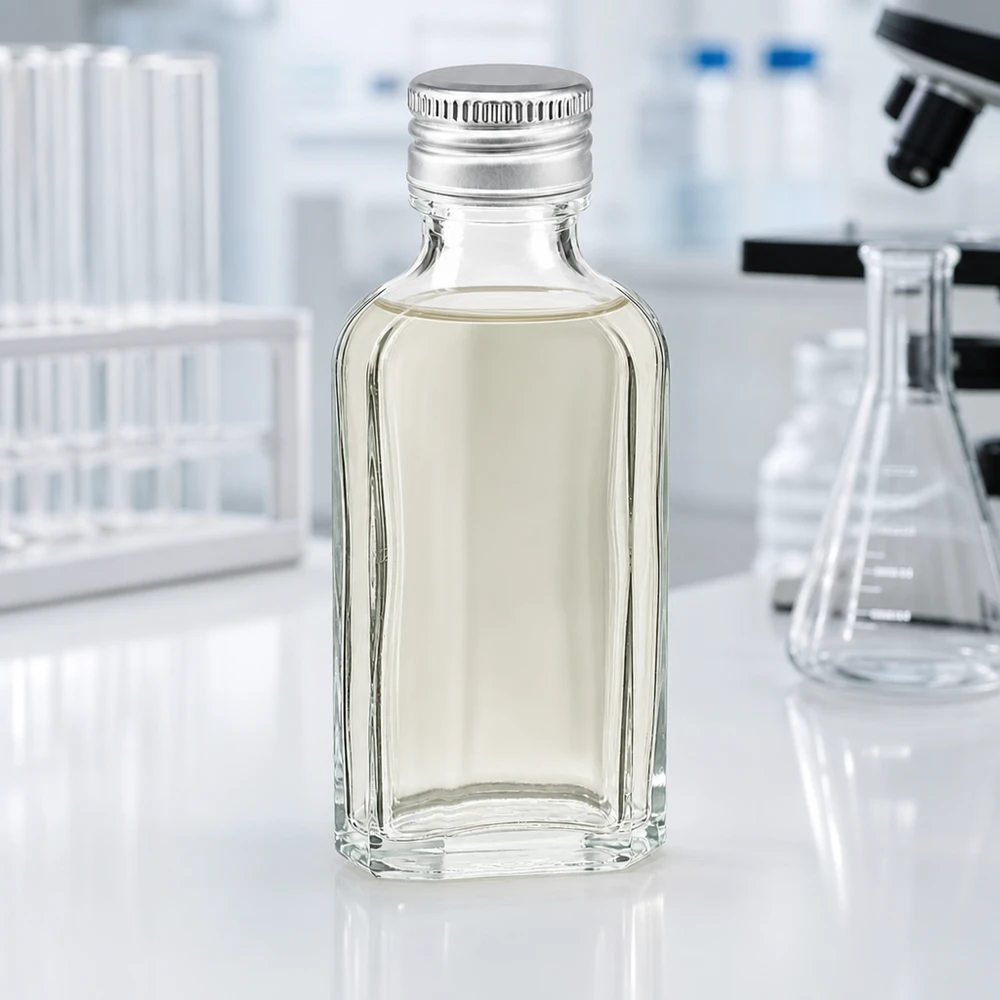 Gennemsigtig 50 ml Meplat-glasflaske med sølvfarvet skruelåg af aluminium, PP22