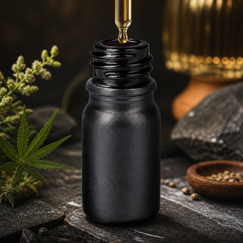 5 ml violet glasapoteksflaske BlackLine UT18/5 UNiTWIST med praktisk dråbehætte