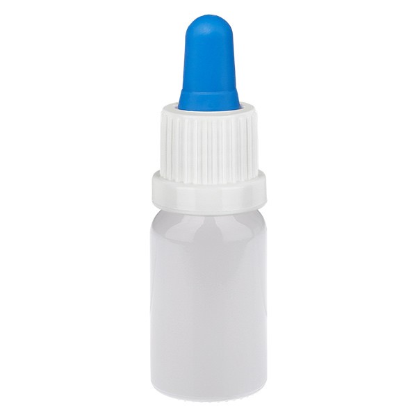 10 ml pipetteflaske hvid/blå originalitetslukning WhiteLine UT18/10 10 ml pipetteflaske hvid/blå originalitetslukning WhiteLine UT18/10