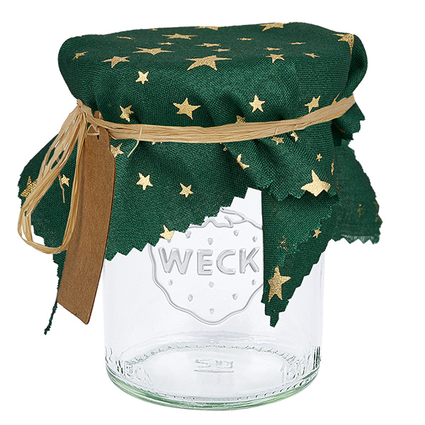 Stofdækkeserviet stjerner grøn 150x150mm firkantet