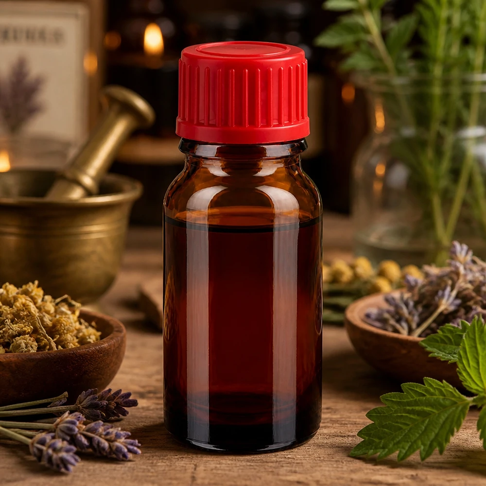 10 ml flaske 11 mm SV rød STD BrownLine UT18/10 Kompakt 10 ml BrownLine-glasflaske, der er ideel til aromaterapi og naturopati.