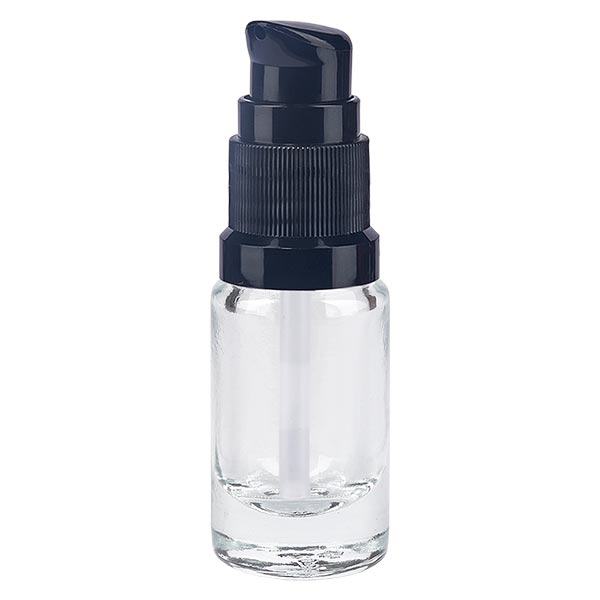 Apoteksflaske klar 5ml pumpehætte sort St Apoteksflaske klar 5ml pumpehætte sort St