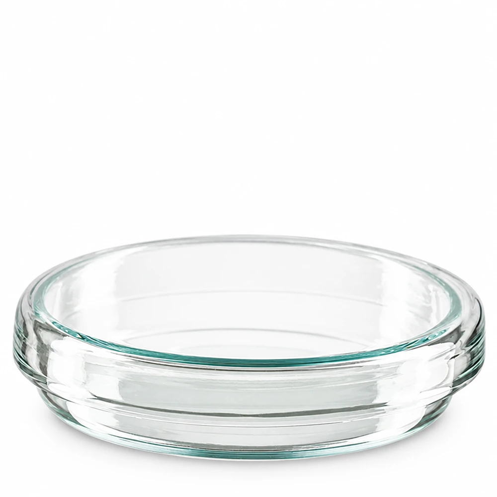 Petriskål 70x15mm glas Petriskål af glas, 70 x 15 mm, rund form med forstærket kant for stabilt greb i laboratoriet