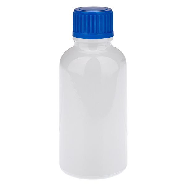 30 ml flaske 11 mm skruelåg blå Standard WhiteLine UT18/30 30 ml flaske 11 mm skruelåg blå Standard WhiteLine UT18/30