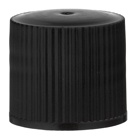 Skruehætte 16,8x17,2mm, gevind GL18, PE sort m. tætning