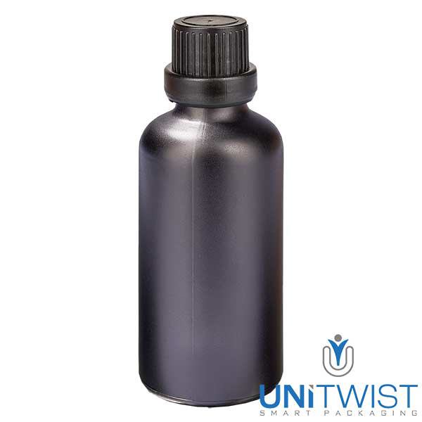 50ml Dropperflaske 2mm OV SortL. UT18/50 50ml Dropperflaske 2mm OV SortL. UT18/50