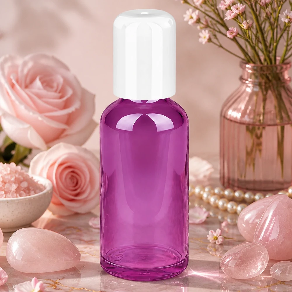 50 ml roll-on-flaske hvid Standard PurpleLine UT18/50 50 ml roll-on-flaske med praktisk hvid hætte, ideel til rejser og på farten