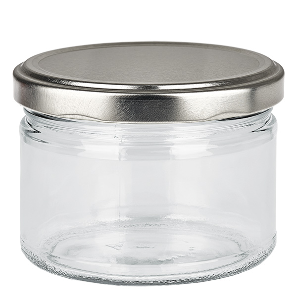 540 ml rund krukke + BasicSeal-låg sølvmat UNiTWIST