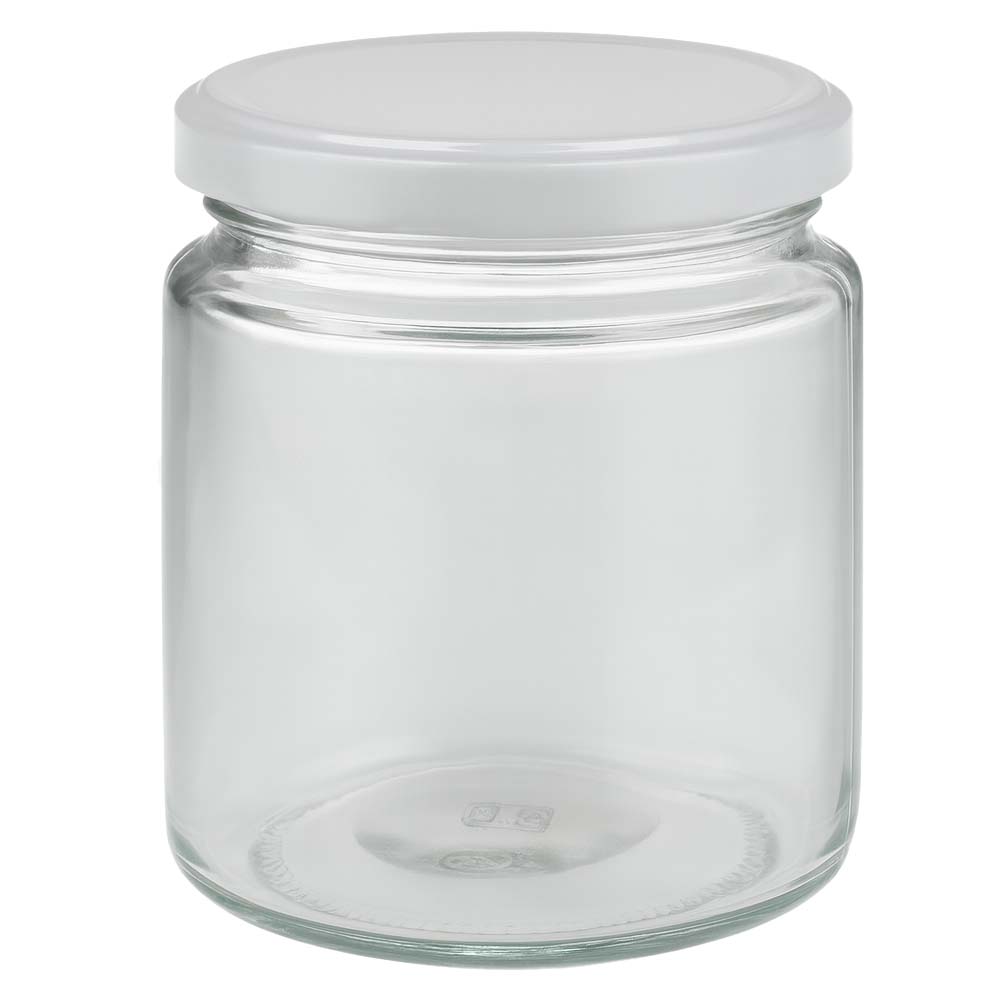 350 g honningglas med hvidt BasicSeal UNiTWIST-låg